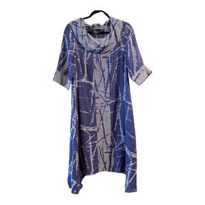 Olivia by Habitat Yin Yang Jacquard Center Stage Dress  Blue Artsy Size Small
